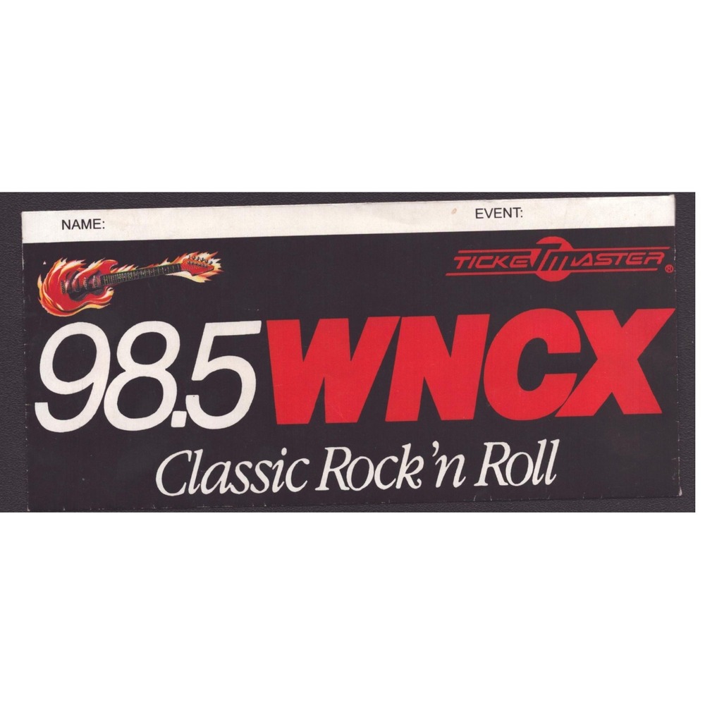 Vintage Ticketmaster Envelope 98.5 WNCX Classic Rock Cleveland Ohio Record Den